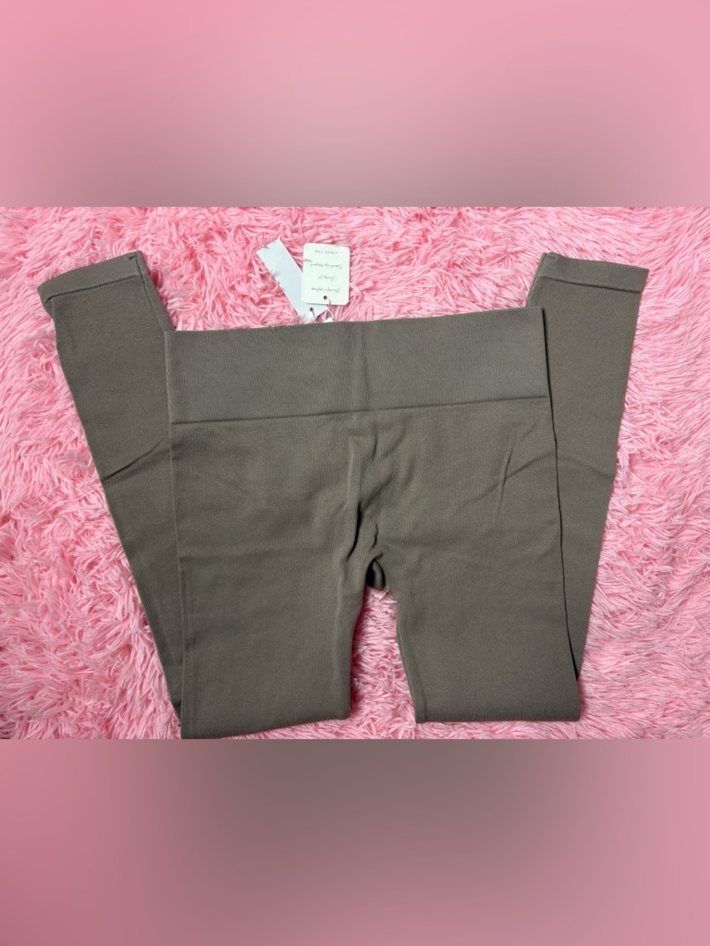NWT Brown Seamless Ribbed Leggings